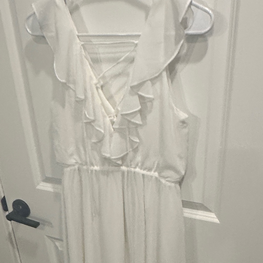LeShop White Ruffle Dress - Picture 7 of 8